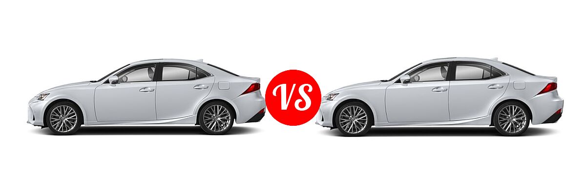2018 Lexus IS 300 Sedan IS 300 vs. 2019 Lexus IS 300 Sedan IS 300 / IS 300 F Sport - Side Comparison