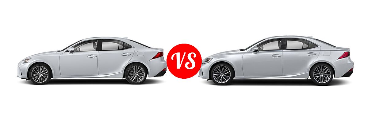 2018 Lexus IS 300 Sedan IS 300 vs. 2020 Lexus IS 300 Sedan IS 300 / IS 300 F SPORT - Side Comparison