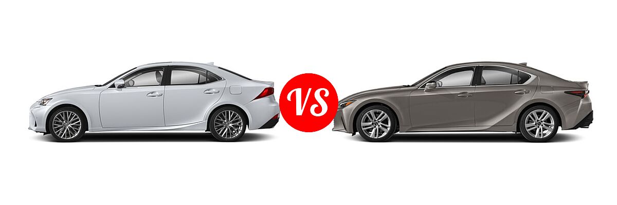 2018 Lexus IS 300 Sedan IS 300 vs. 2021 Lexus IS 300 Sedan IS 300 - Side Comparison