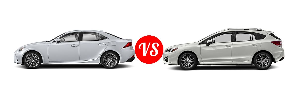 2018 Lexus IS 300 Sedan IS 300 vs. 2018 Subaru Impreza Sedan Limited - Side Comparison