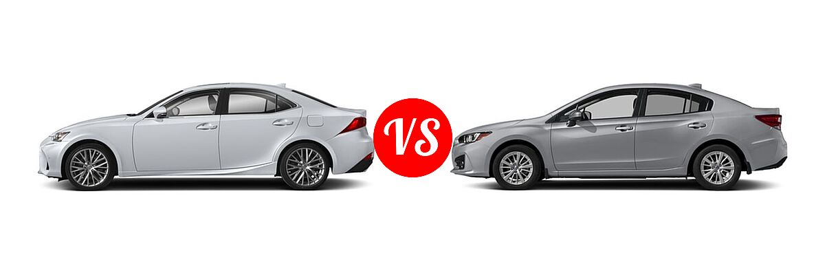 2018 Lexus IS 300 Sedan IS 300 vs. 2018 Subaru Impreza Sedan Premium - Side Comparison