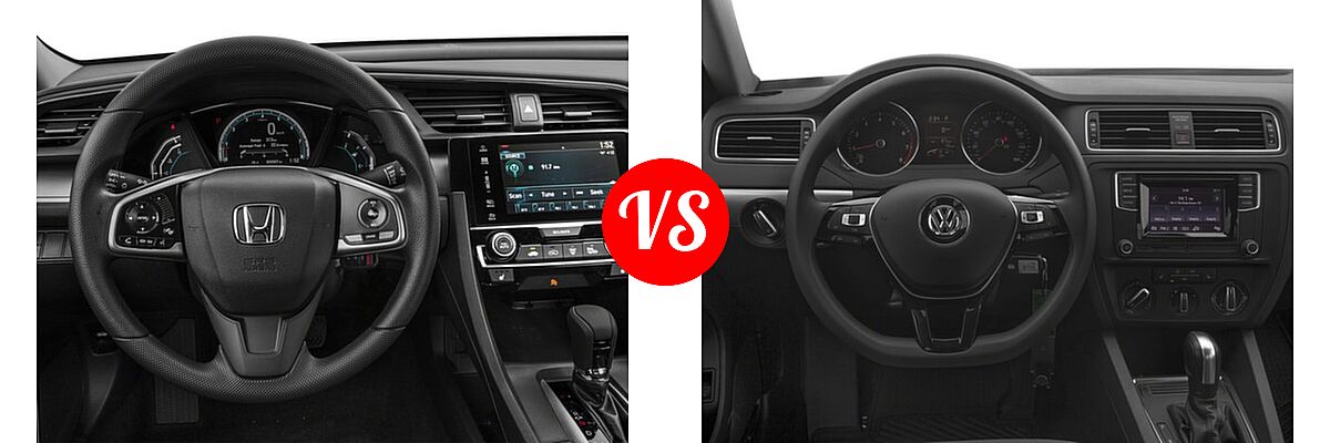 2018 Honda Civic Sedan LX vs. 2018 Volkswagen Jetta Sedan 1.4T S / 1.4T SE / 1.4T Wolfsburg Edition / 1.8T SE Sport / 1.8T SEL - Dashboard Comparison