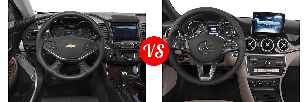 2017 Chevrolet Impala Sedan Premier vs. 2017 Mercedes-Benz CLA-Class Sedan CLA 250 - Dashboard Comparison