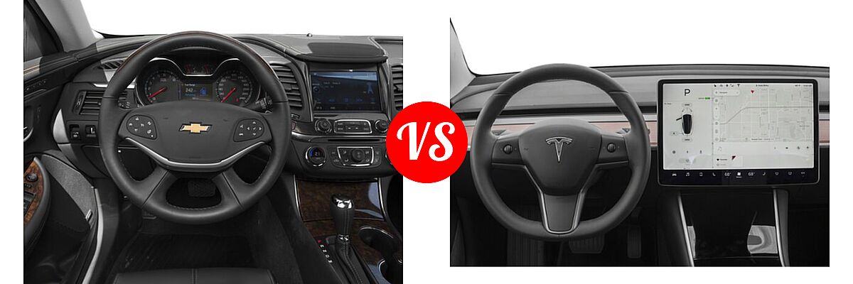 2017 Chevrolet Impala Sedan Premier vs. 2017 Tesla Model 3 Sedan Long Range / Standard - Dashboard Comparison