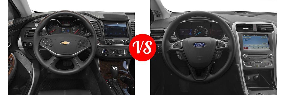 2017 Chevrolet Impala Sedan Premier vs. 2017 Ford Fusion Sedan S / SE - Dashboard Comparison