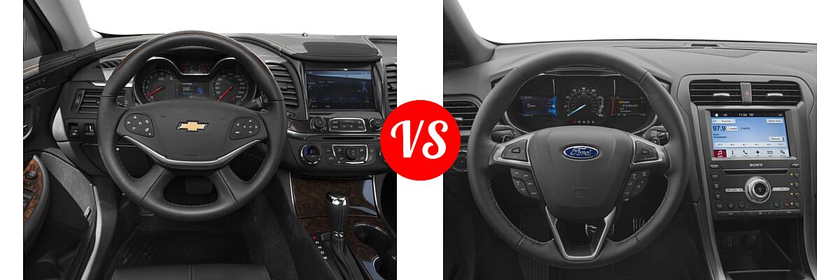 2017 Chevrolet Impala Sedan Premier vs. 2017 Ford Fusion Sedan Sport - Dashboard Comparison