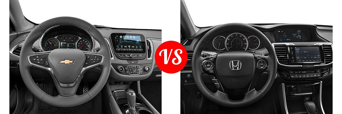 2017 Chevrolet Malibu Sedan Hybrid Hybrid vs. 2017 Honda Accord Sedan EX-L V6 - Dashboard Comparison