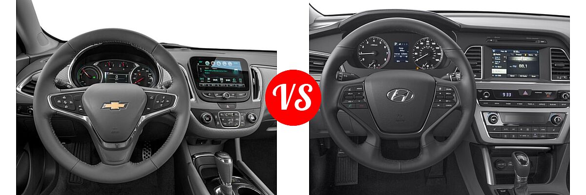 2017 Chevrolet Malibu Sedan Hybrid Hybrid vs. 2017 Hyundai Sonata Sedan Sport - Dashboard Comparison