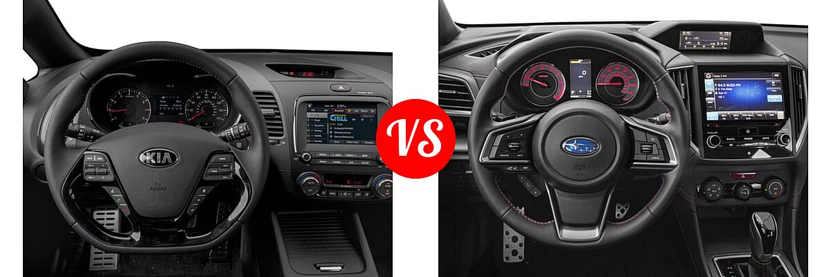 2018 Kia Forte Hatchback EX / LX / SX vs. 2018 Subaru Impreza Hatchback Sport - Dashboard Comparison