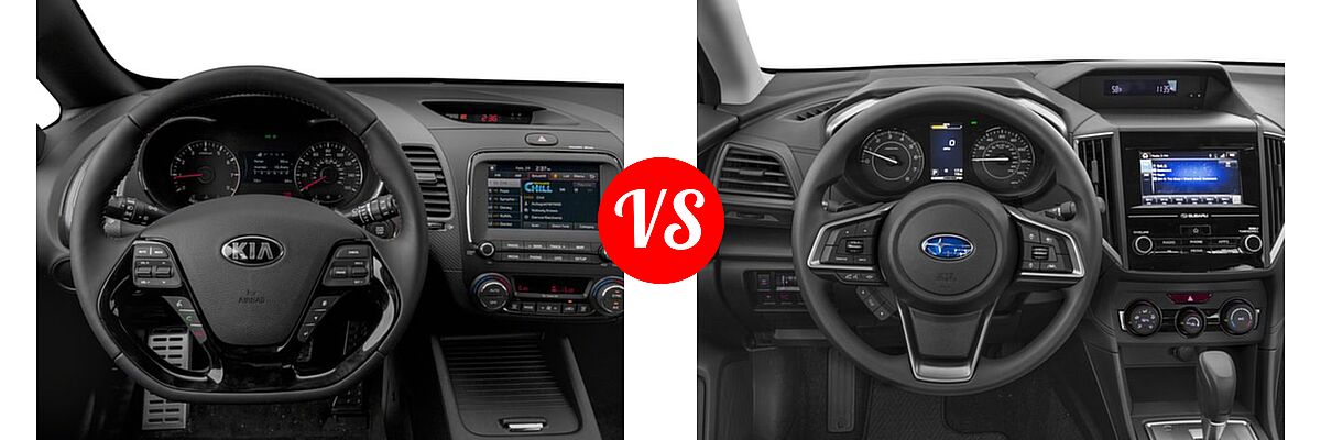 2018 Kia Forte Hatchback EX / LX / SX vs. 2018 Subaru Impreza Hatchback Premium - Dashboard Comparison