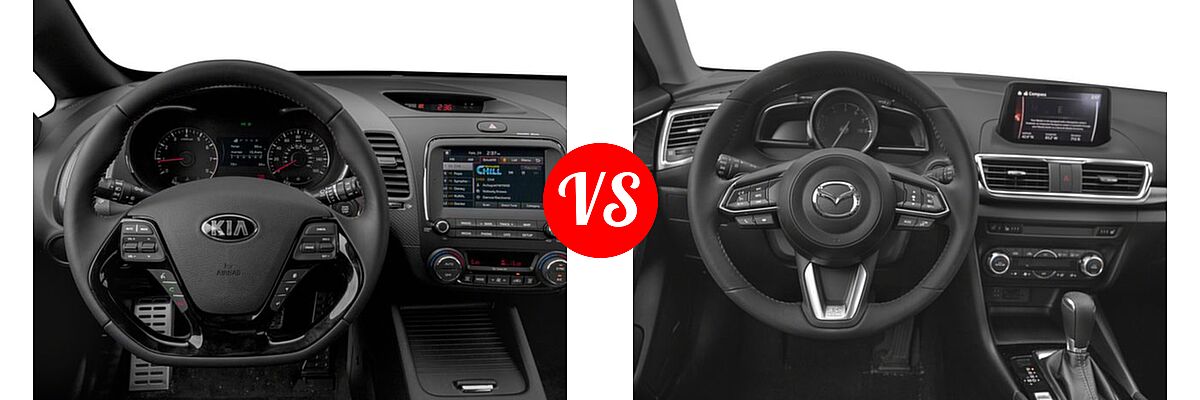 2018 Kia Forte Hatchback EX / LX / SX vs. 2018 Mazda 3 Hatchback Grand Touring - Dashboard Comparison