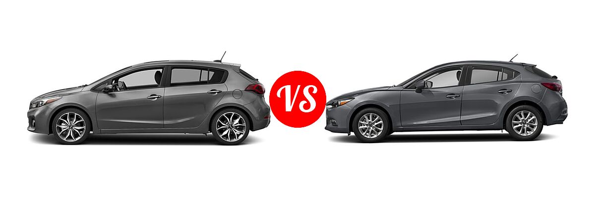 2018 Kia Forte Hatchback EX / LX / SX vs. 2018 Mazda 3 Hatchback Sport - Side Comparison
