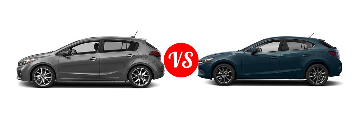 2018 Kia Forte Hatchback EX / LX / SX vs. 2018 Mazda 3 Hatchback Touring - Side Comparison