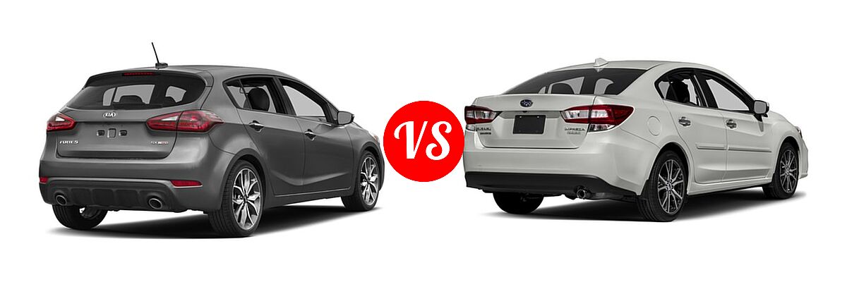 2018 Kia Forte Hatchback EX / LX / SX vs. 2018 Subaru Impreza Hatchback Limited - Rear Right Comparison