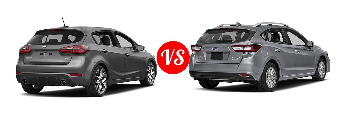 2018 Kia Forte Hatchback EX / LX / SX vs. 2018 Subaru Impreza Hatchback 2.0i 5-door Manual / Premium - Rear Right Comparison