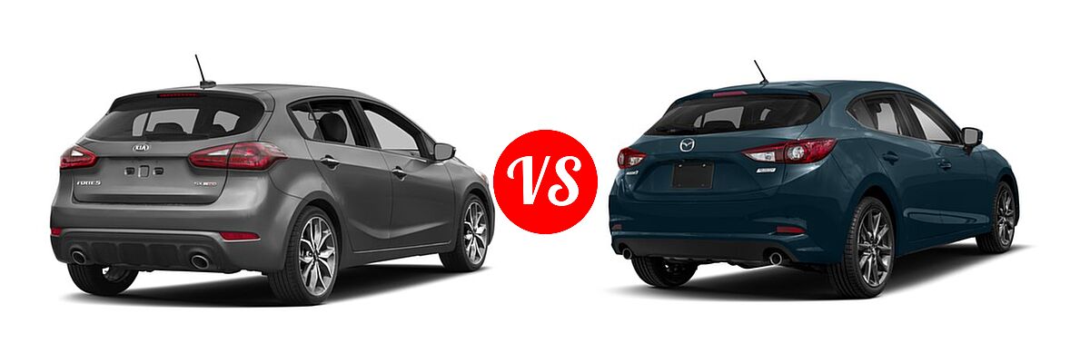 2018 Kia Forte Hatchback EX / LX / SX vs. 2018 Mazda 3 Hatchback Touring - Rear Right Comparison