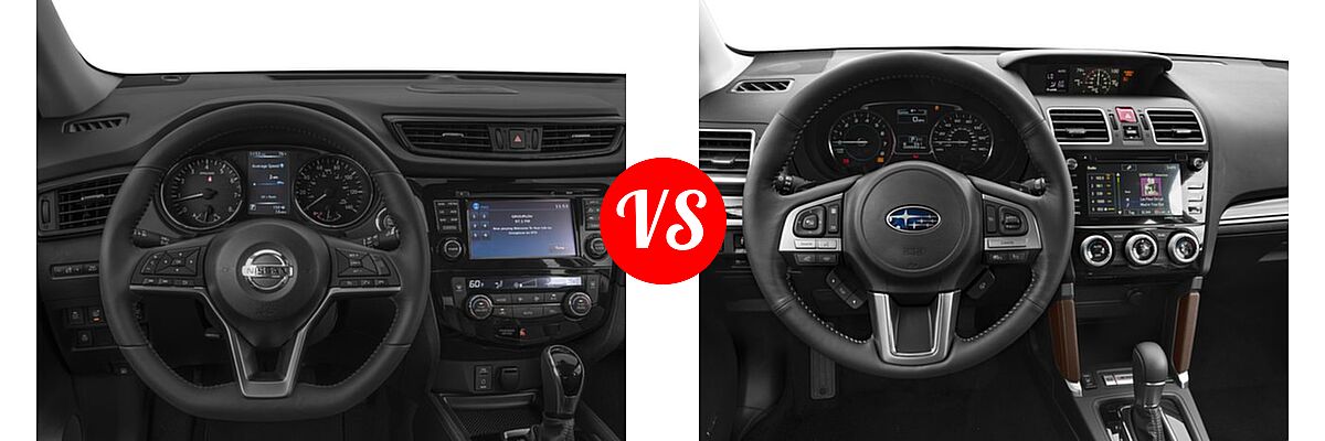 2018 Nissan Rogue SUV SL vs. 2018 Subaru Forester SUV Touring - Dashboard Comparison