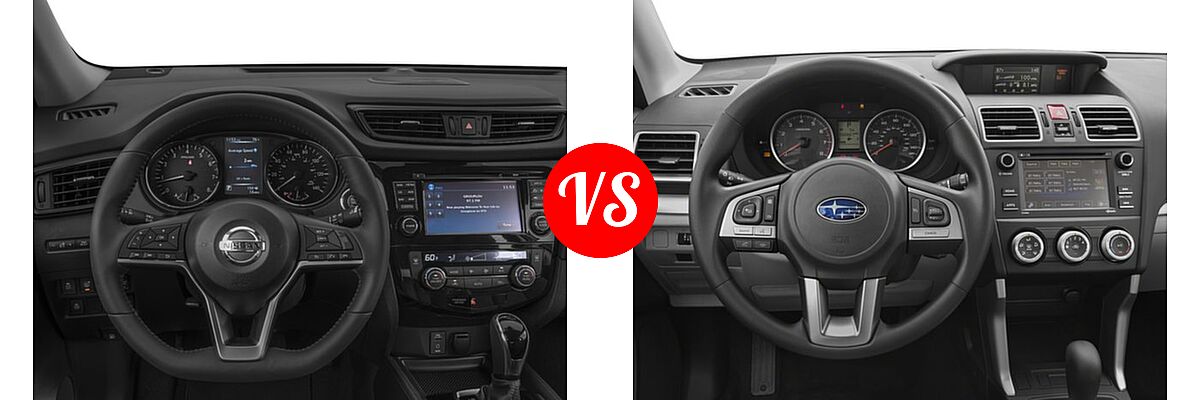 2018 Nissan Rogue SUV SL vs. 2018 Subaru Forester SUV 2.5i Manual - Dashboard Comparison
