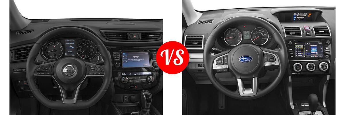 2018 Nissan Rogue SUV SL vs. 2018 Subaru Forester SUV Premium - Dashboard Comparison