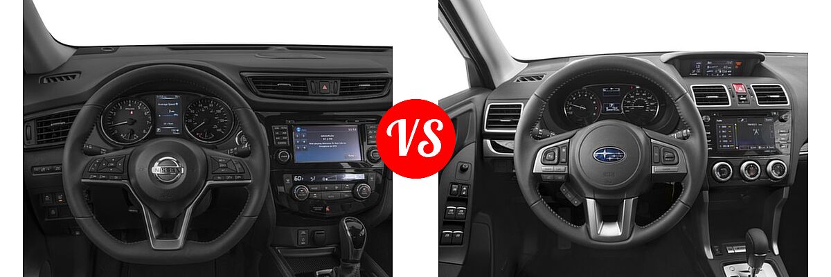 2018 Nissan Rogue SUV SL vs. 2018 Subaru Forester SUV Limited - Dashboard Comparison