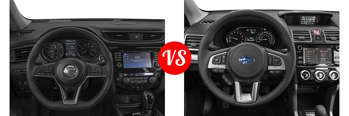 2018 Nissan Rogue SUV SL vs. 2018 Subaru Forester SUV Premium - Dashboard Comparison