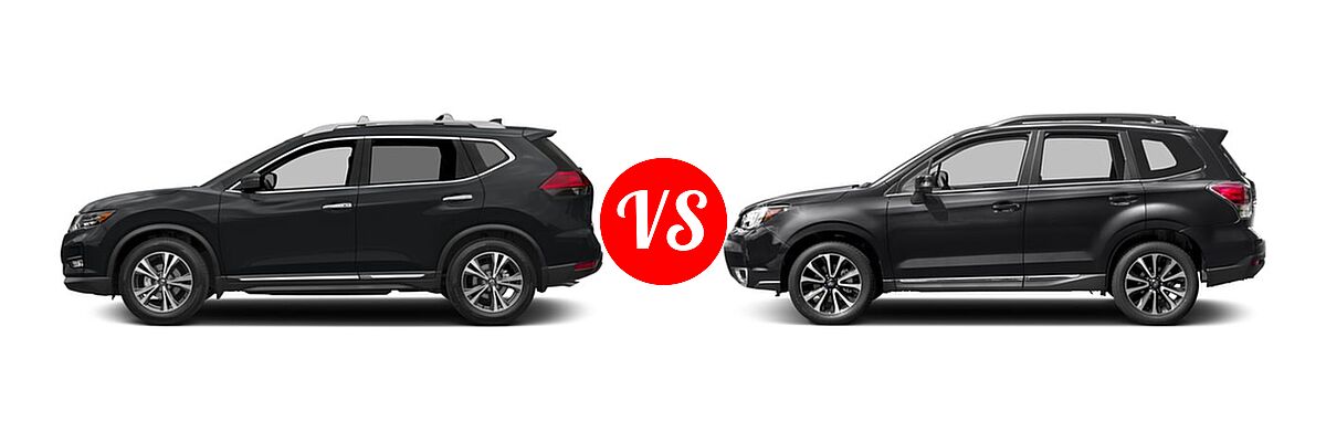 2018 Nissan Rogue SUV SL vs. 2018 Subaru Forester SUV Touring - Side Comparison