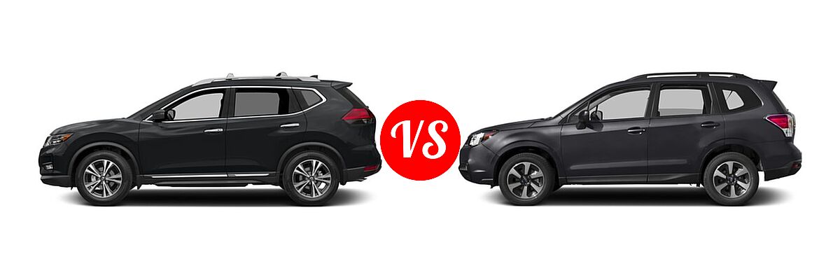 2018 Nissan Rogue SUV SL vs. 2018 Subaru Forester SUV Premium - Side Comparison