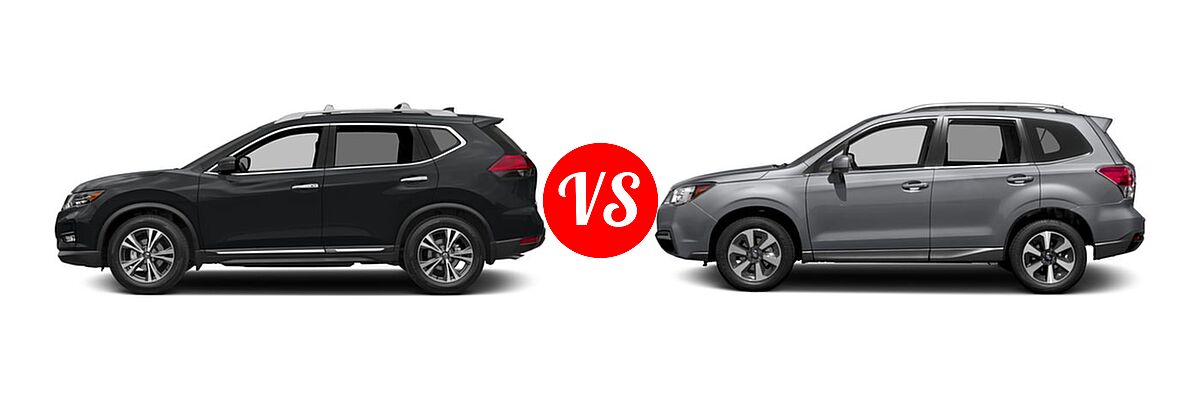 2018 Nissan Rogue SUV SL vs. 2018 Subaru Forester SUV Limited - Side Comparison