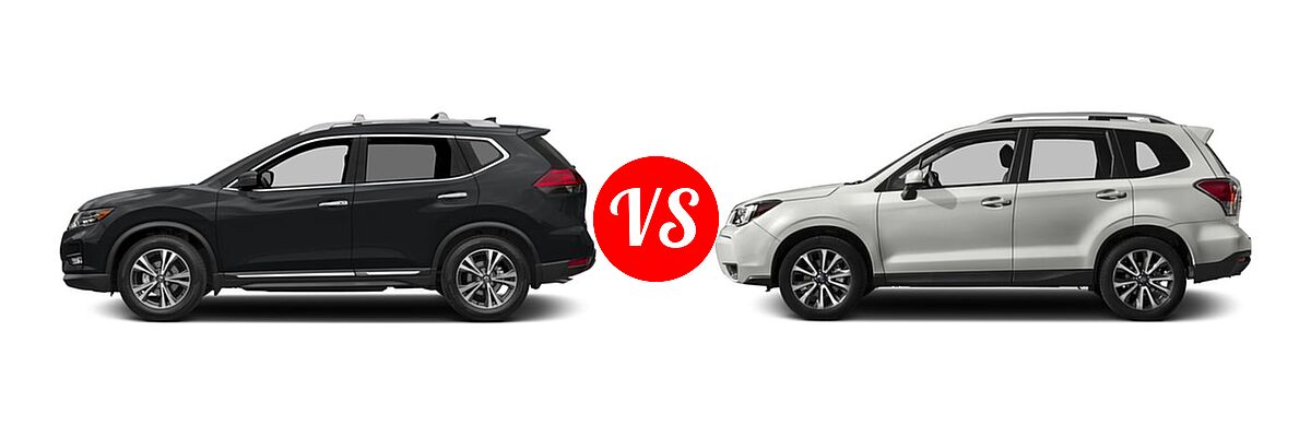 2018 Nissan Rogue SUV SL vs. 2018 Subaru Forester SUV Premium - Side Comparison