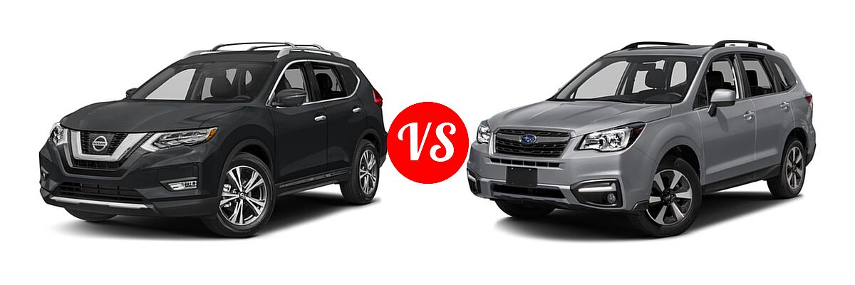 2018 Nissan Rogue SUV SL vs. 2018 Subaru Forester SUV Limited - Front Left Comparison