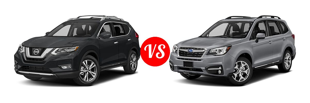 2018 Nissan Rogue SUV SL vs. 2018 Subaru Forester SUV Touring - Front Left Comparison