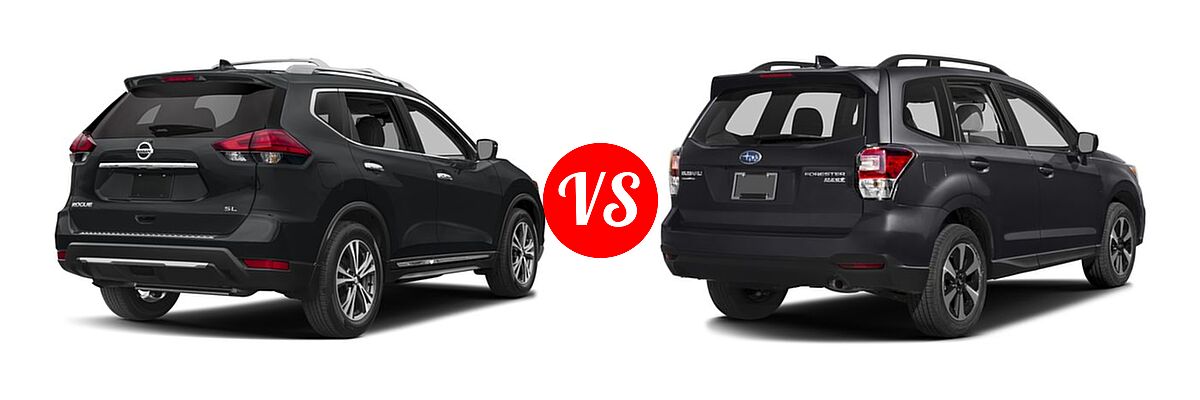 2018 Nissan Rogue SUV SL vs. 2018 Subaru Forester SUV Premium - Rear Right Comparison