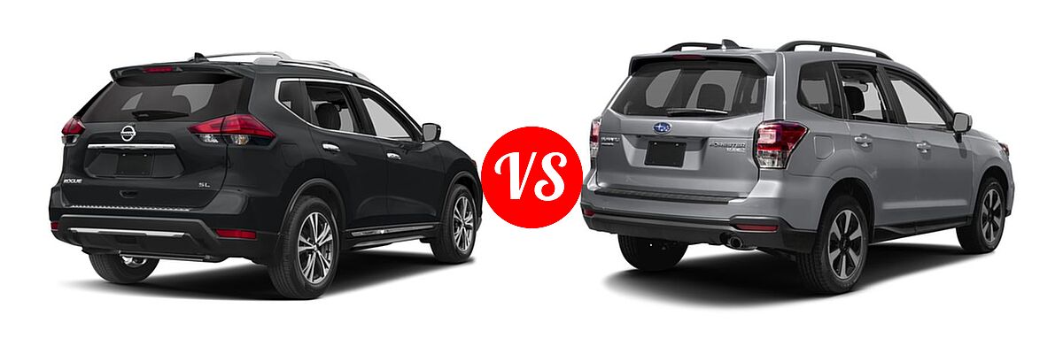 2018 Nissan Rogue SUV SL vs. 2018 Subaru Forester SUV Limited - Rear Right Comparison