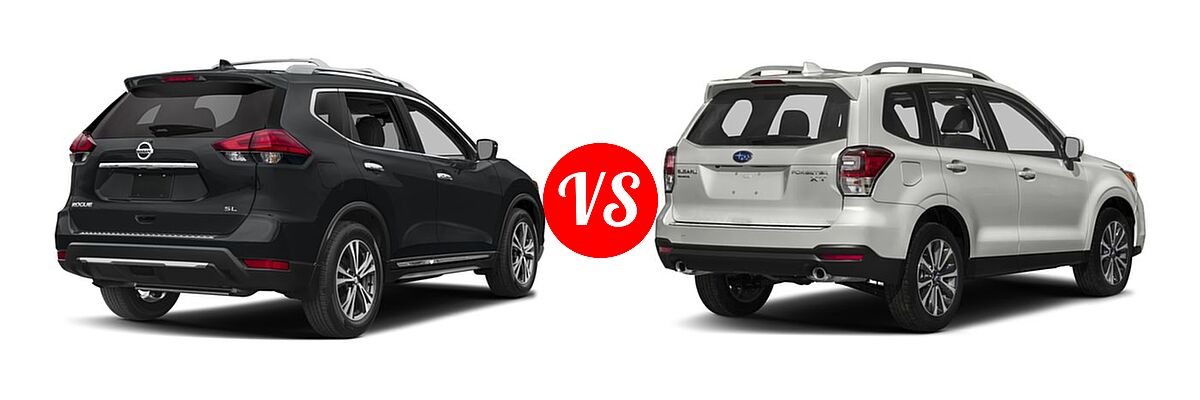 2018 Nissan Rogue SUV SL vs. 2018 Subaru Forester SUV Premium - Rear Right Comparison