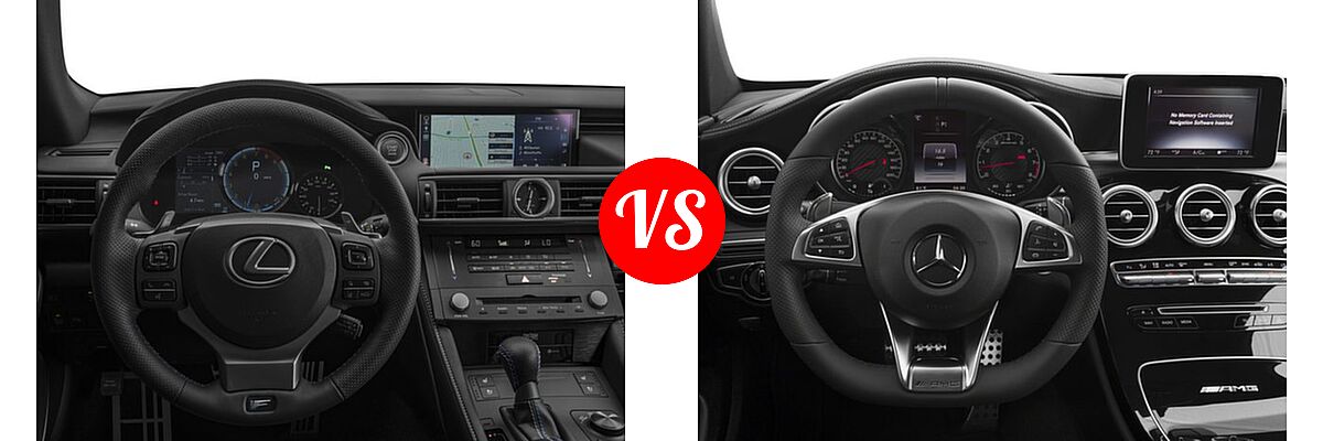 2018 Lexus RC F Coupe RWD vs. 2018 Mercedes-Benz C-Class AMG C 63 Coupe AMG C 63 - Dashboard Comparison