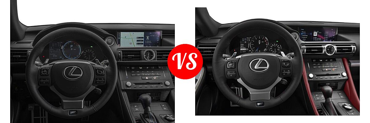 2018 Lexus RC F Coupe RWD vs. 2020 Lexus RC F Coupe RC F RWD / Track - Dashboard Comparison