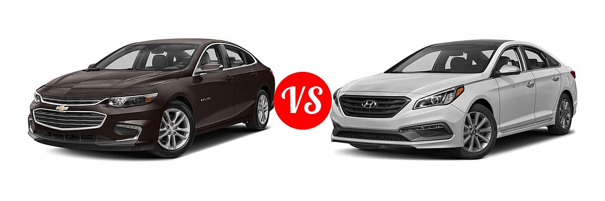 2017 Chevrolet Malibu Sedan Hybrid Hybrid vs. 2017 Hyundai Sonata Sedan Limited - Front Left Comparison