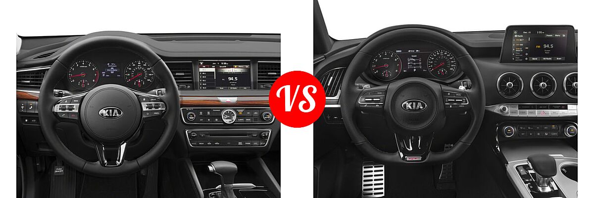 2018 Kia Cadenza Sedan Premium vs. 2018 Kia Stinger Sedan GT / GT1 / GT2 / Premium - Dashboard Comparison