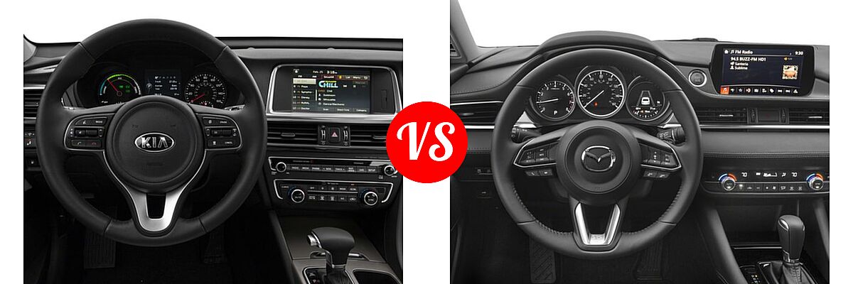 2018 Kia Optima Hybrid Sedan EX / Premium vs. 2018 Mazda 6 Sedan Grand Touring / Grand Touring Reserve / Signature - Dashboard Comparison