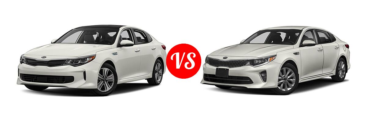 2018 Kia Optima Hybrid Sedan EX / Premium vs. 2018 Kia Optima Sedan S - Front Left Comparison