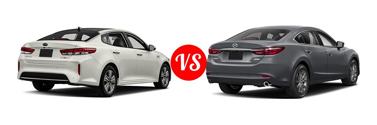2018 Kia Optima Hybrid Sedan EX / Premium vs. 2018 Mazda 6 Sedan Sport - Rear Right Comparison