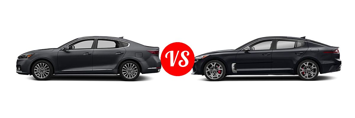 2018 Kia Cadenza Sedan Premium vs. 2018 Kia Stinger Sedan GT / GT1 / GT2 / Premium - Side Comparison