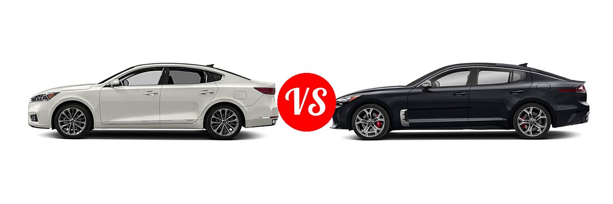 2018 Kia Cadenza Sedan Technology vs. 2018 Kia Stinger Sedan GT / GT1 / GT2 / Premium - Side Comparison