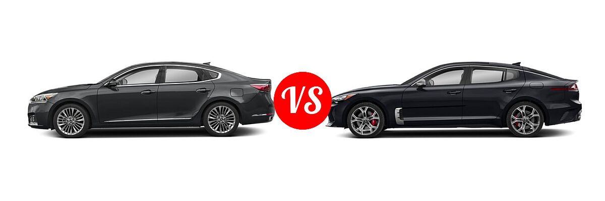 2018 Kia Cadenza Sedan Limited vs. 2018 Kia Stinger Sedan GT / GT1 / GT2 / Premium - Side Comparison