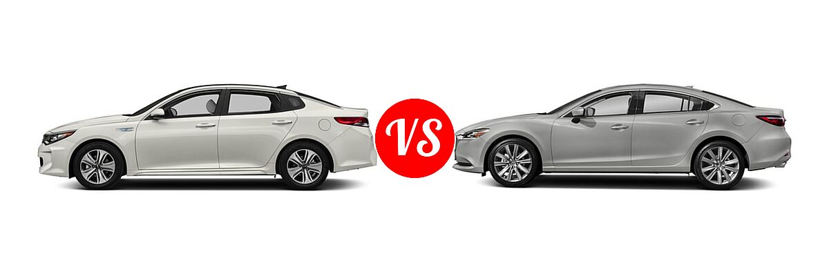 2018 Kia Optima Hybrid Sedan EX / Premium vs. 2018 Mazda 6 Sedan Grand Touring / Grand Touring Reserve / Signature - Side Comparison