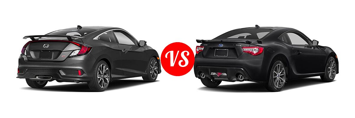 2018 Honda Civic Coupe Manual w/High Performance Tires vs. 2018 Subaru BRZ Coupe Limited / Premium - Rear Right Comparison