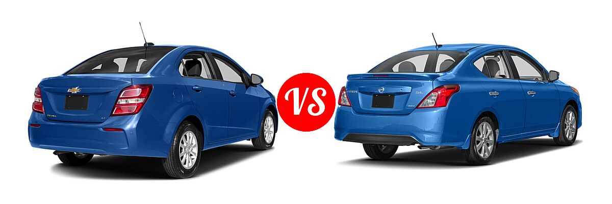 2017 Chevrolet Sonic Sedan LS / LT / Premier vs. 2017 Nissan Versa Sedan SL - Rear Right Comparison