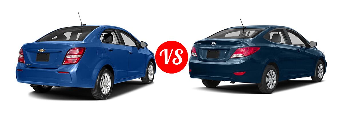 2017 Chevrolet Sonic Sedan LS / LT / Premier vs. 2017 Hyundai Accent Sedan SE - Rear Right Comparison