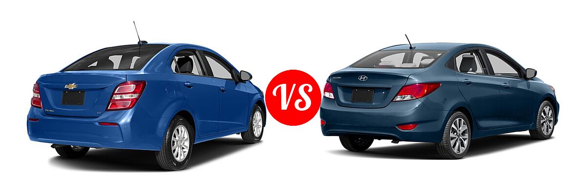 2017 Chevrolet Sonic Sedan LS / LT / Premier vs. 2017 Hyundai Accent Sedan Value Edition - Rear Right Comparison
