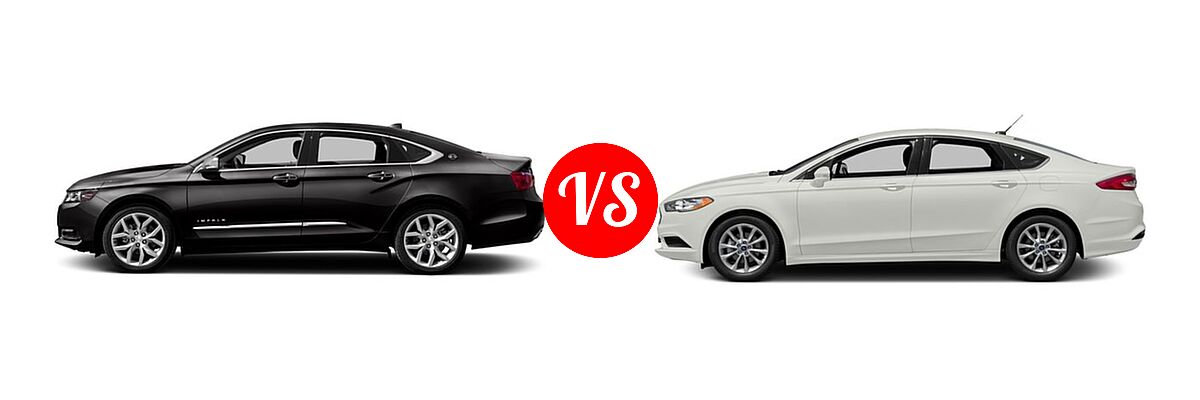 2017 Chevrolet Impala Sedan Premier vs. 2017 Ford Fusion Sedan S / SE - Side Comparison